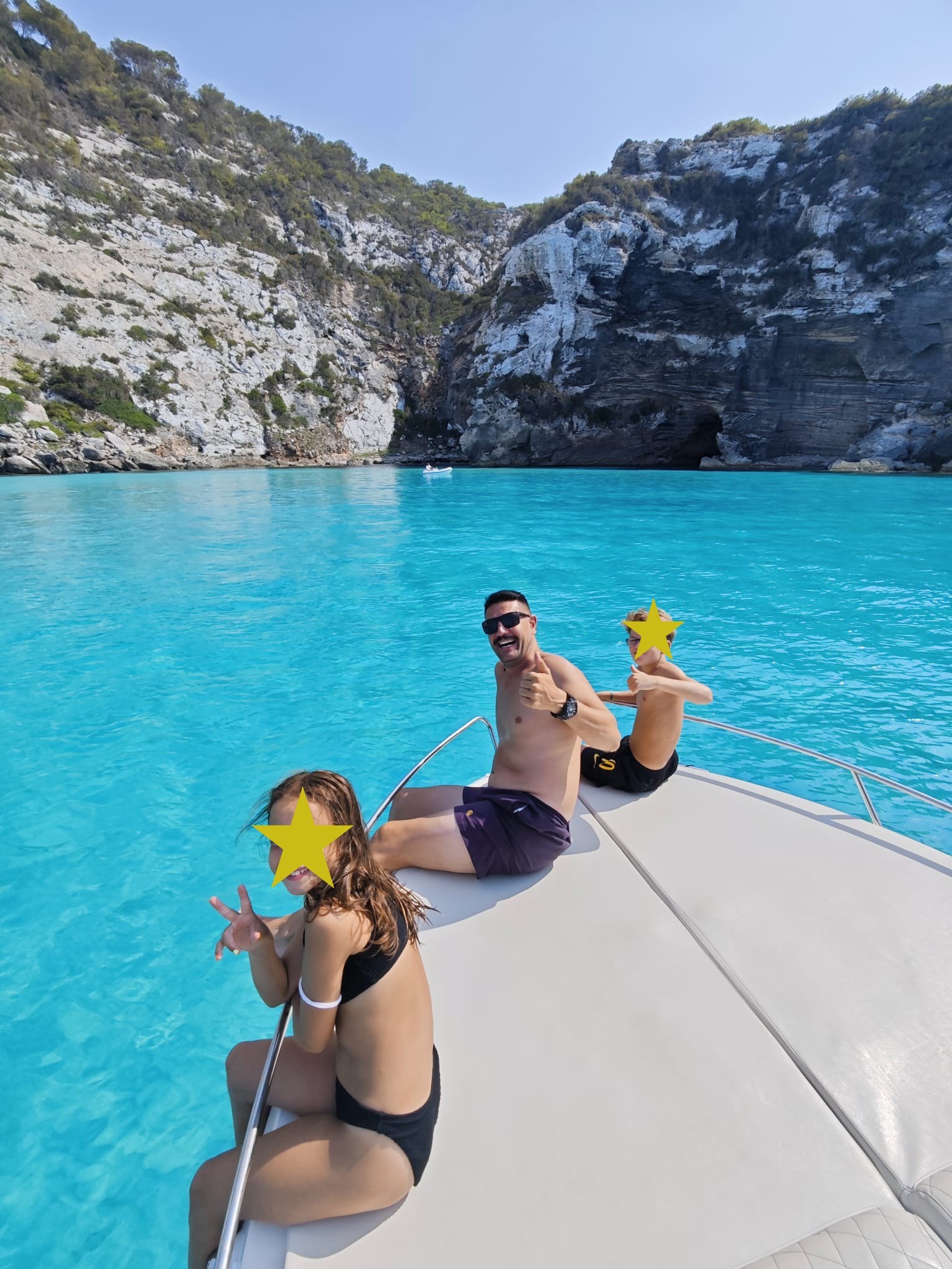 Family enjoying a private boat trip