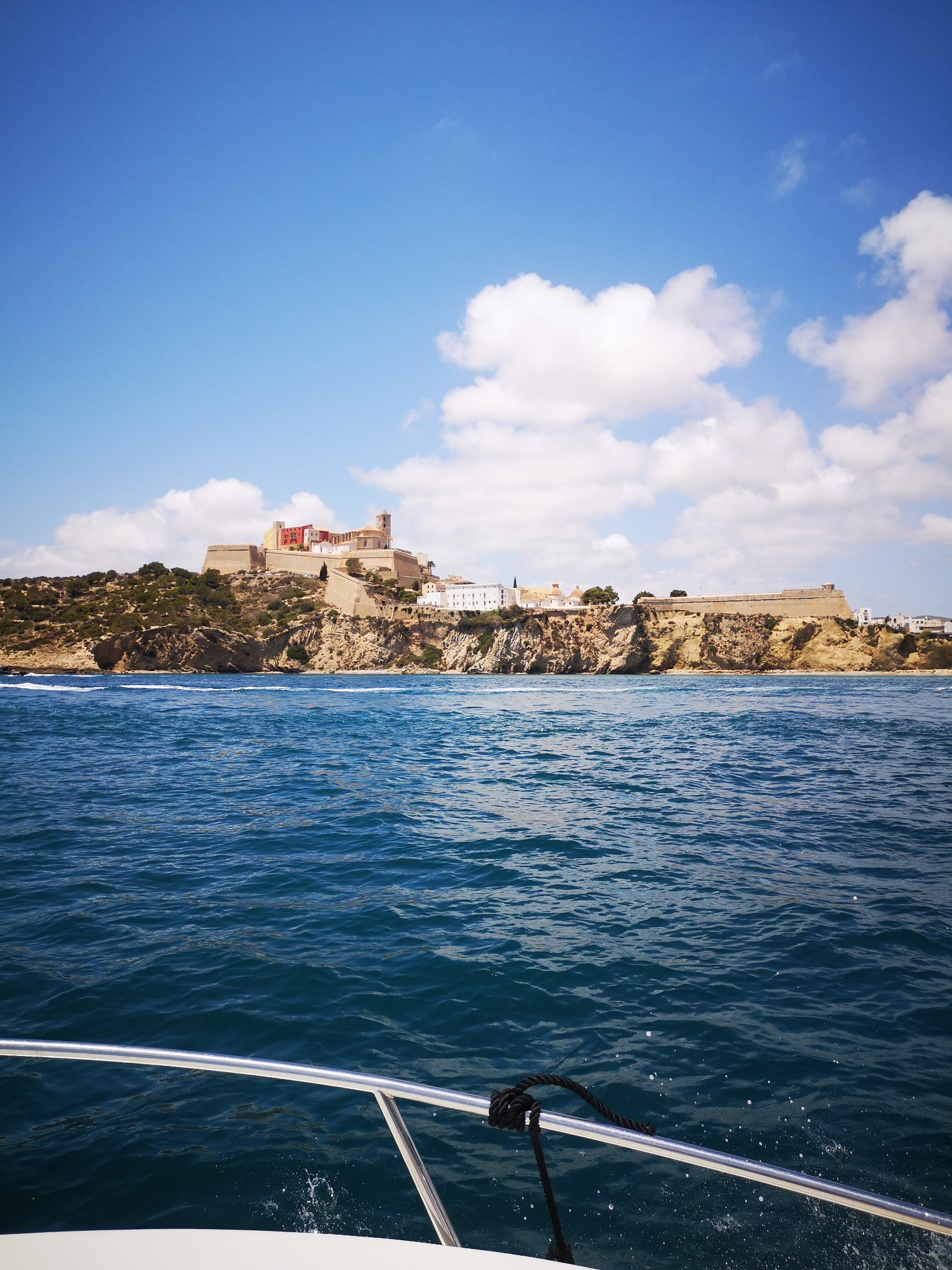 Dalt Vila seen from the sea in Ibiza
